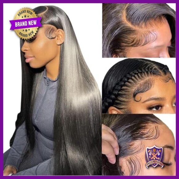 26 Inch Straight Lace Front Wig Human Hair Pre Plucked 13x4 Frontal main image 5